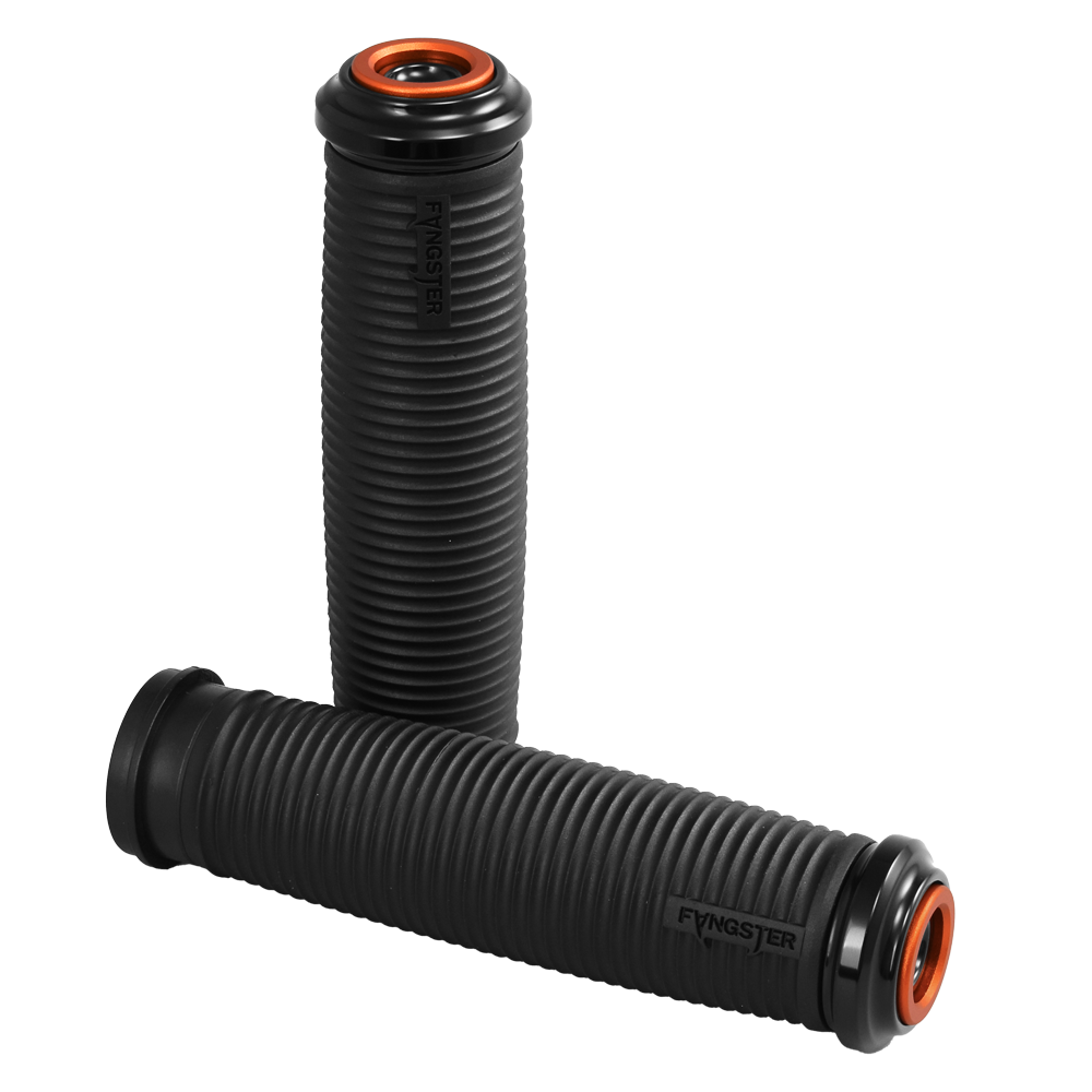 Fangster 2024+ Touring Grips - Black Orange - SKU 100628