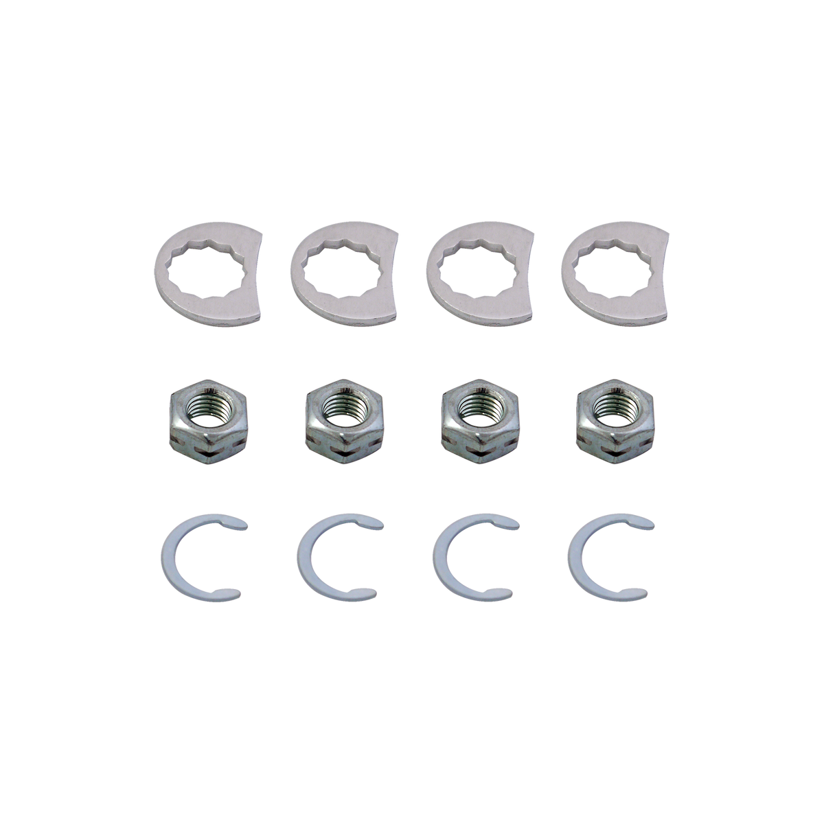 MotoTown 5/16-24 Exhaust Pipe Self-Locking Nut Kit - Chrome for Evolution / Twin Cam