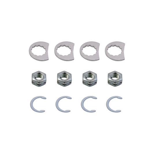 MotoTown 5/16-24 Exhaust Pipe Self-Locking Nut Kit - Chrome for Evolution / Twin Cam