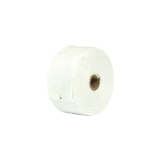MotoTown 25 ft. Fiberglass Exhaust Wrap, 50 mm x 1.5 mm - White
