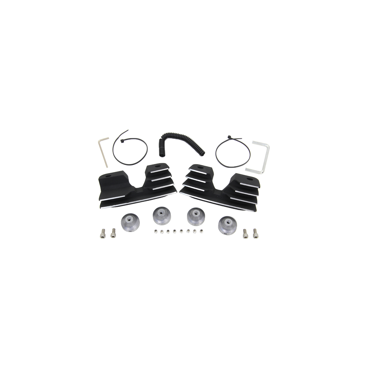 MotoTown Finned Head Bolt Bridge Cover Set - Black - OEM 43841-01