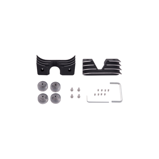 MotoTown Finned Head Bolt Bridge Cover Set - Black for 2004-2022 XL Sportster