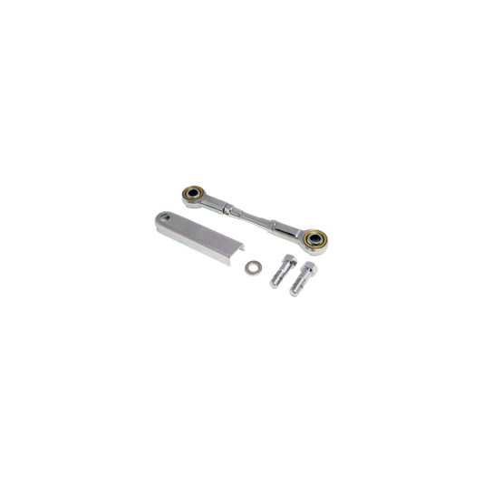 MotoTown Shift Linkage, 4 3/8 in. Long, With Arm Cover - Chrome for 2006-2017 Dyna