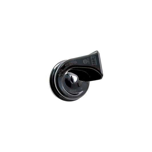 MotoTown 12 V Side-Mount Loud Horn with Nut and Washer - Painted Black, OEM 69060-90H for Selected 1991+ H-D