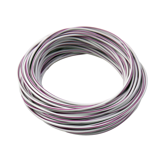 MotoTown 080125 white and violet 16 AWG primary wire roll