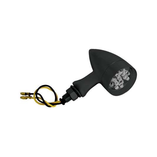 MotoTown 迷你方向燈，Star，12 V，黑色，琥珀色 LED，透明燈殼