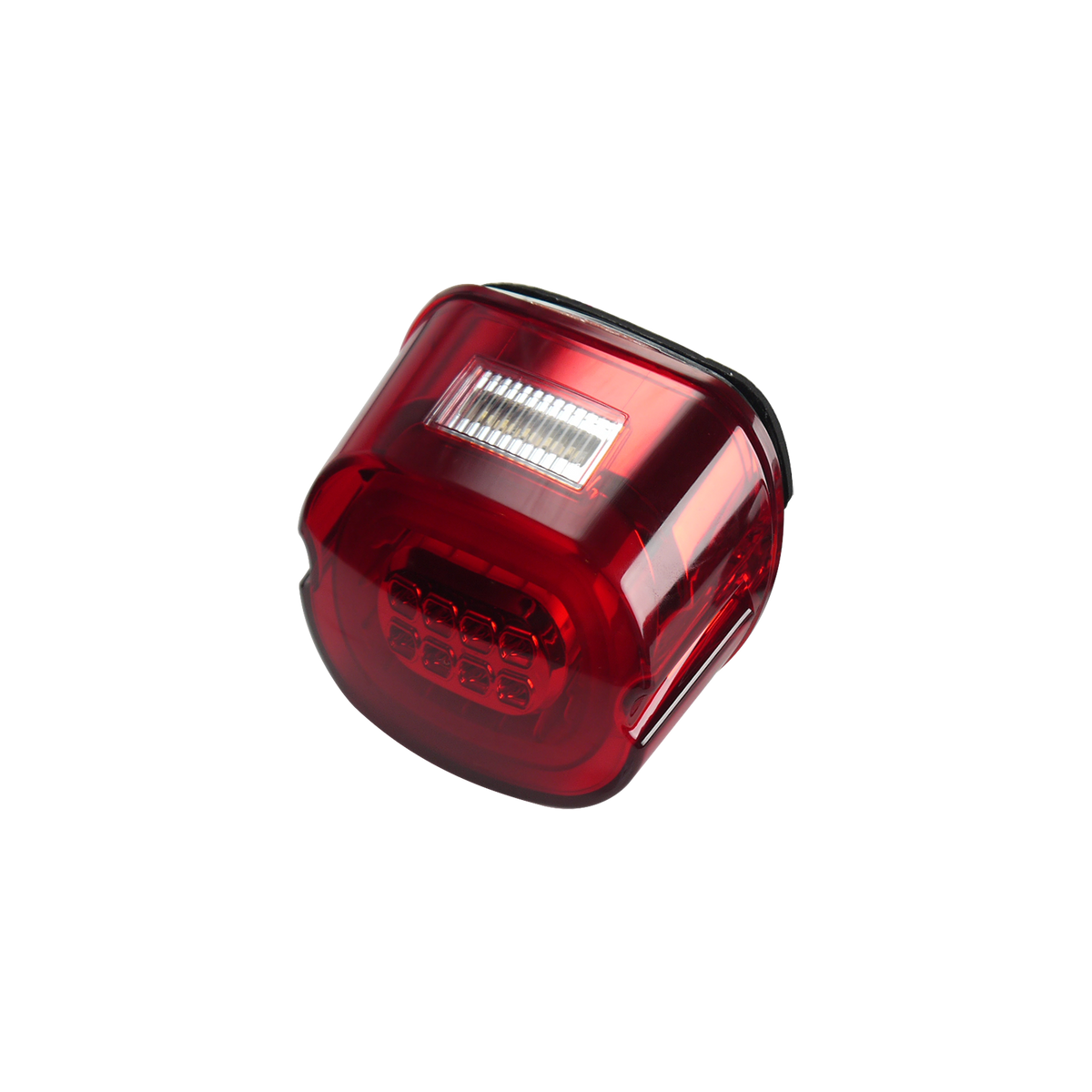 MotoTown 後傾式 LED 尾燈總成，紅色，ECE－鍍鉻色，適用 1999-2017 Dyna / FXST、1999-2021 Sportster XL