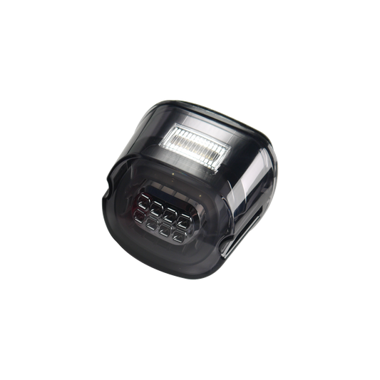MotoTown 後傾式 LED 尾燈總成含黑色外殼與煙燻鏡片－ECE
