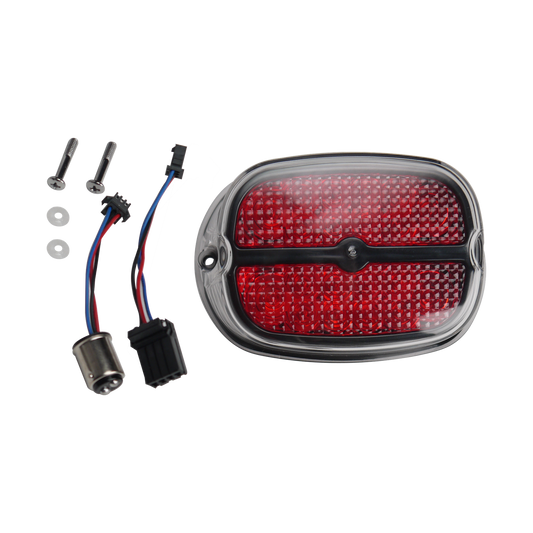 MotoTown LED 尾燈總成，紅色燈殼，黑色外殼