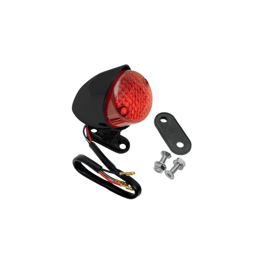MotoTown 55 mm Colorado Taillight with License-Plate Light - Black, ECE
