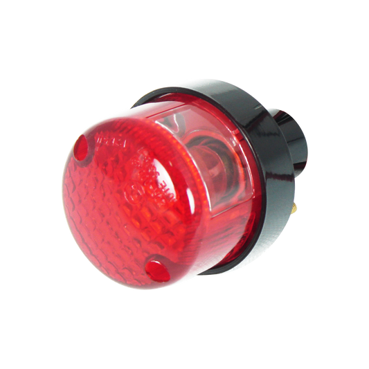 MotoTown Retro Incandescent Taillight - Black / Red Lens, ECE