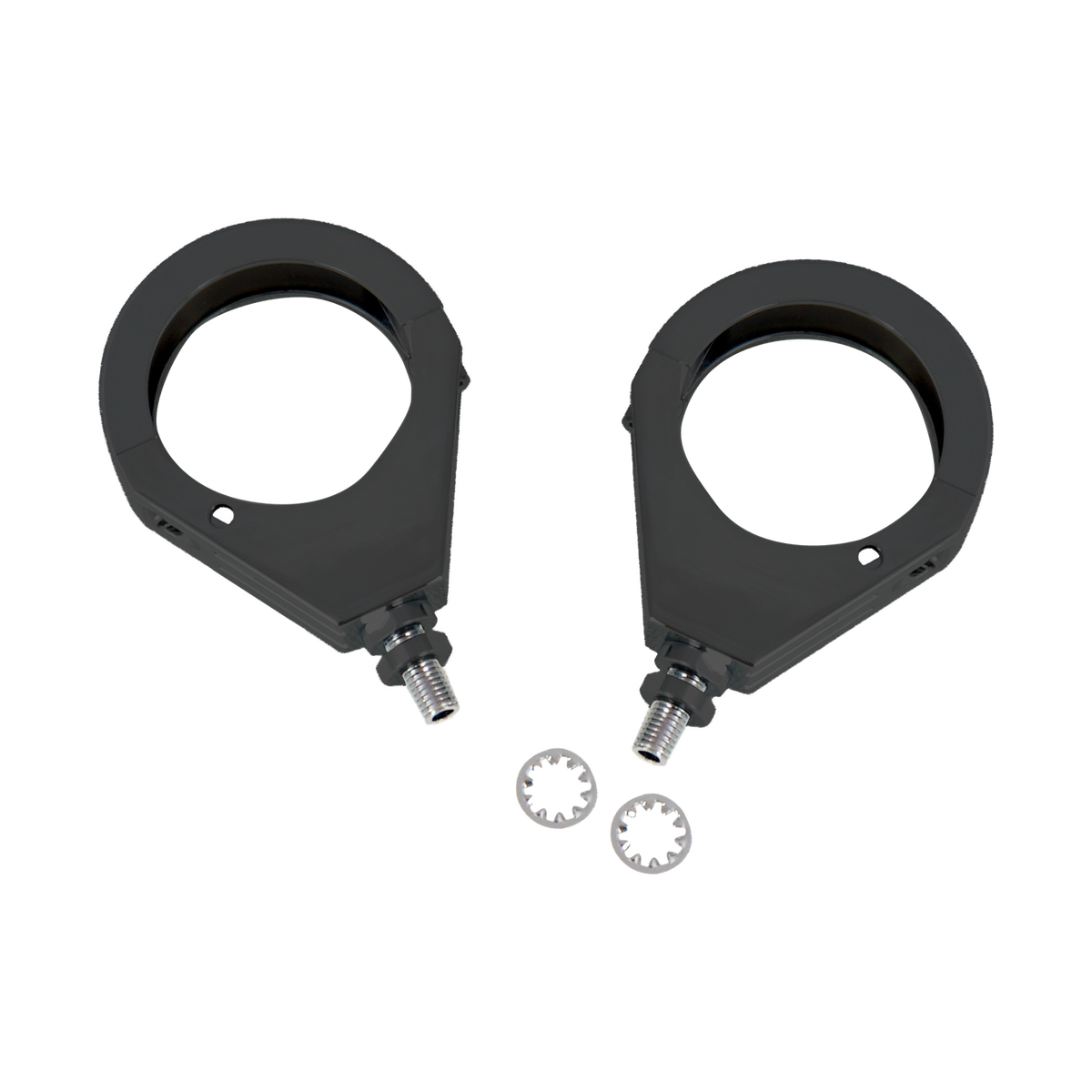 MotoTown 49 mm Fork-Mount Turn Signal Clamp Kit - Black (Pair)