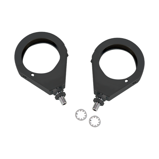 MotoTown 49 mm Fork-Mount Turn Signal Clamp Kit - Black (Pair)