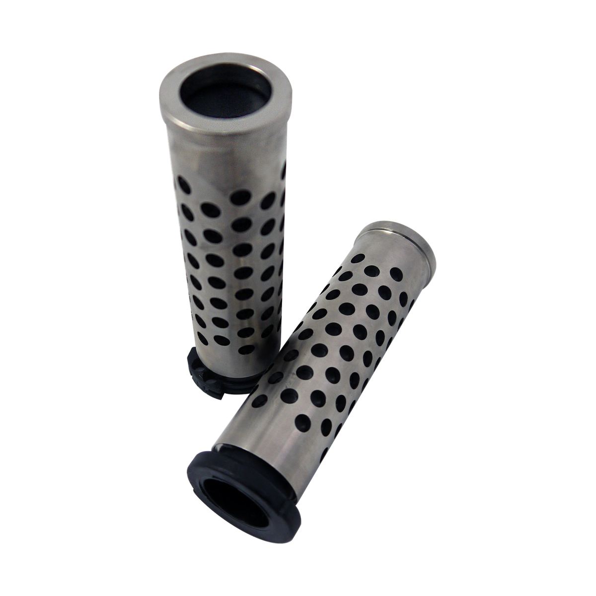 MotoTown Shooter Cable-Throttle Grip Pair - Burnished Nickel - Silver for 1996-2021 Sportster XL and 1996-2017 Dyna