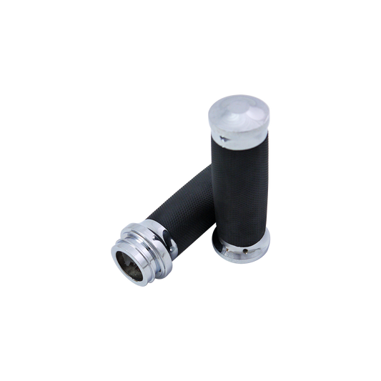 MotoTown Caliber Grip Set for Electronic Throttle - Chrome