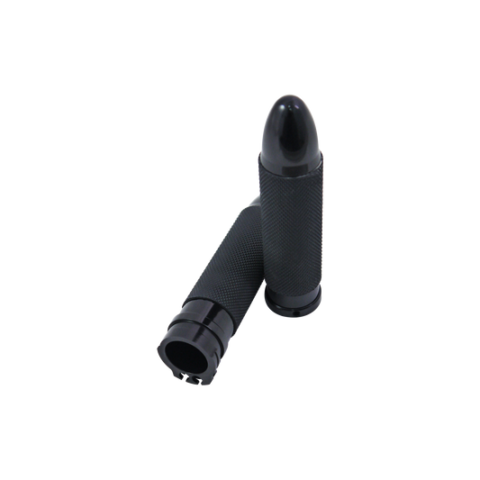 MotoTown Bullet-Style Cable-Throttle Grip Pair - Matte Black for 1996-2021 Sportster XL and 1996-2017 Dyna