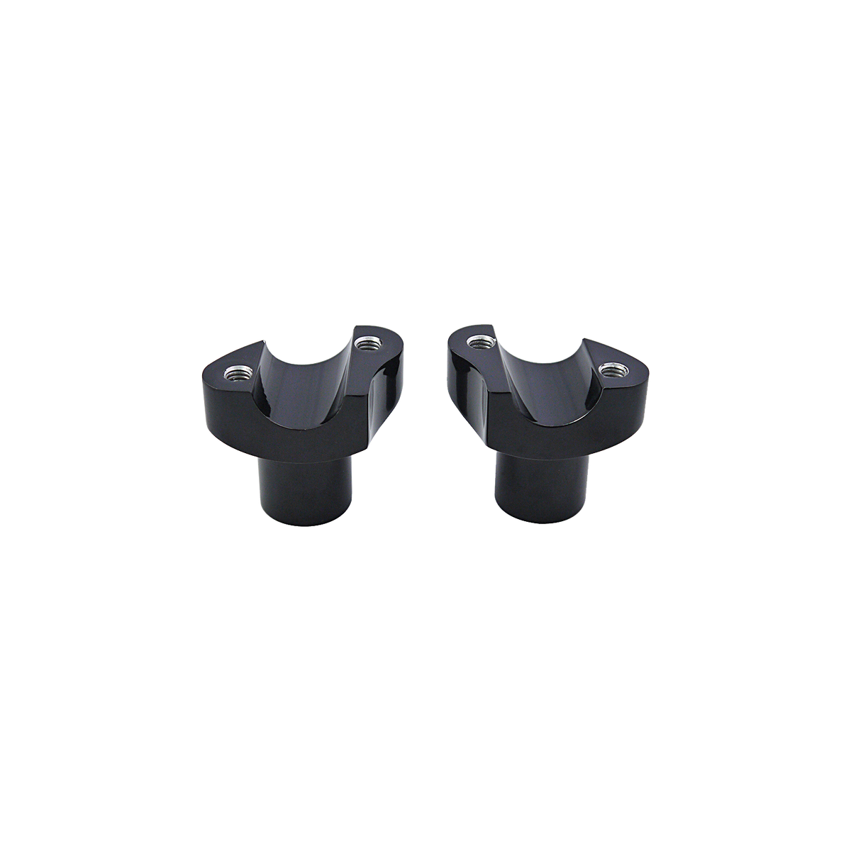 MotoTown Straight Forged Riser Pair, 2 in. Rise for 1 in. Handlebar - Black Anodized
