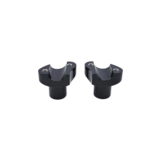MotoTown Straight Forged Riser Pair, 2 in. Rise for 1 in. Handlebar - Black Anodized