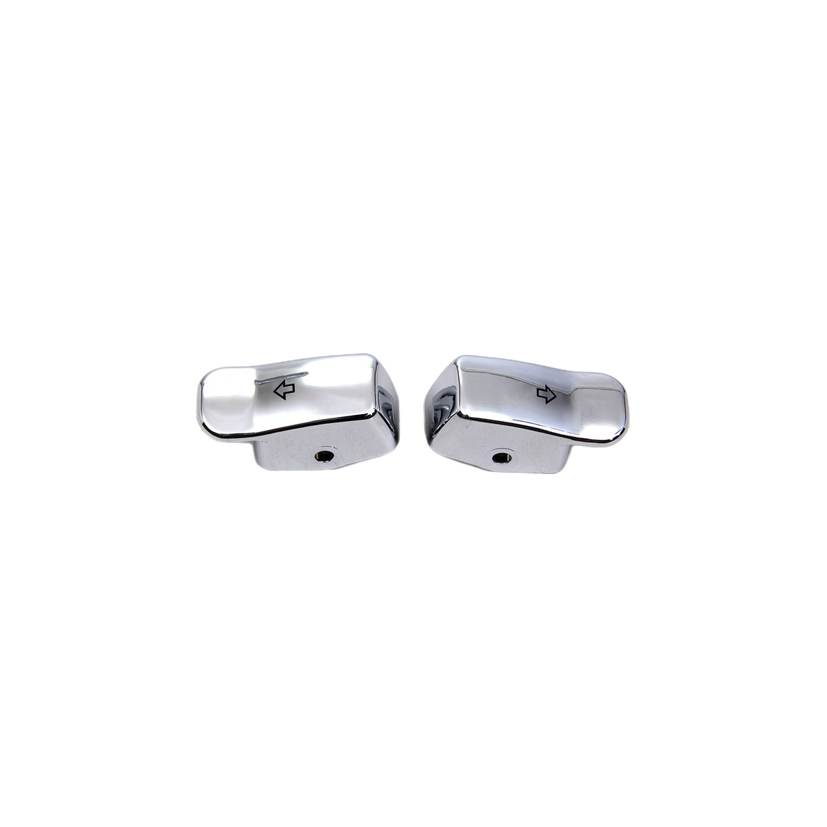 MotoTown Turn Signal Switch Extension Cap Pair - Chrome, OEM 71500178