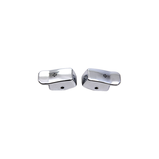MotoTown Turn Signal Switch Extension Cap Pair - Chrome, OEM 71500178