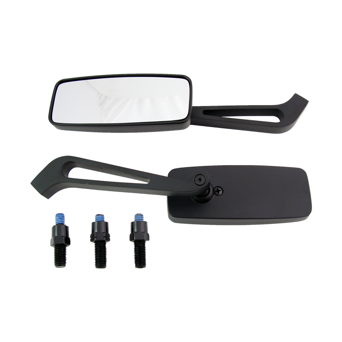 MotoTown Street-Rage 10 mm Mirror Pair - Matte Black