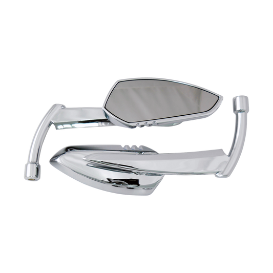 MotoTown Sickle Offset-Stem Mirror Pair - Chrome