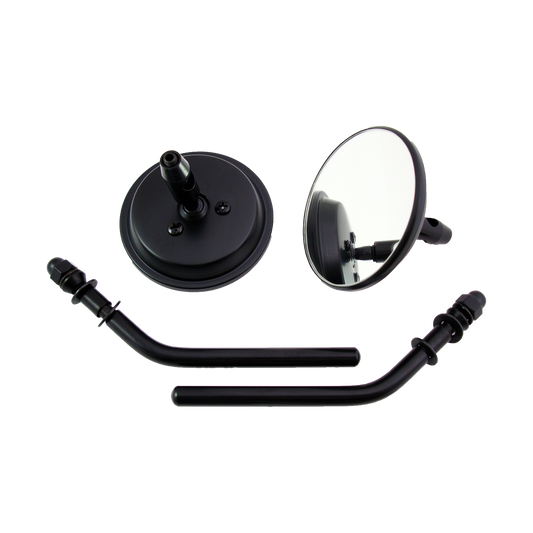 MotoTown Mirror, 4 in. Stem, 3 in. Round, Black, Custom
