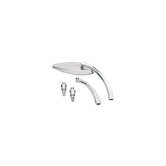 MotoTown Plain Eye-Shaped Mirror - Polished Chrome for 1965+ H-D