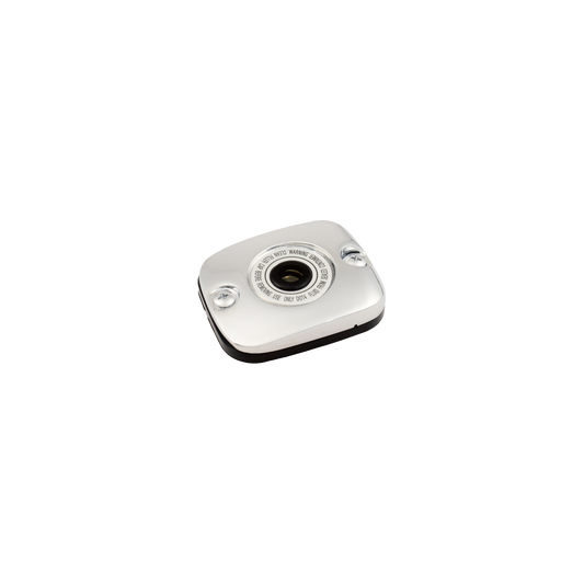 MotoTown Smooth Front Brake Master Cylinder Cover Kit with Sight Glass - Chrome