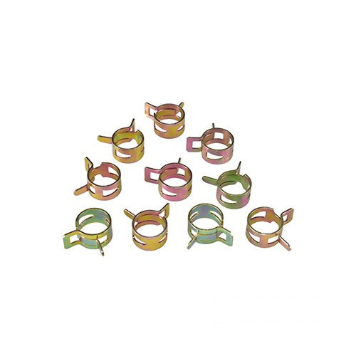 MotoTown 14 mm zinc fuel line hose clamp 10-piece set
