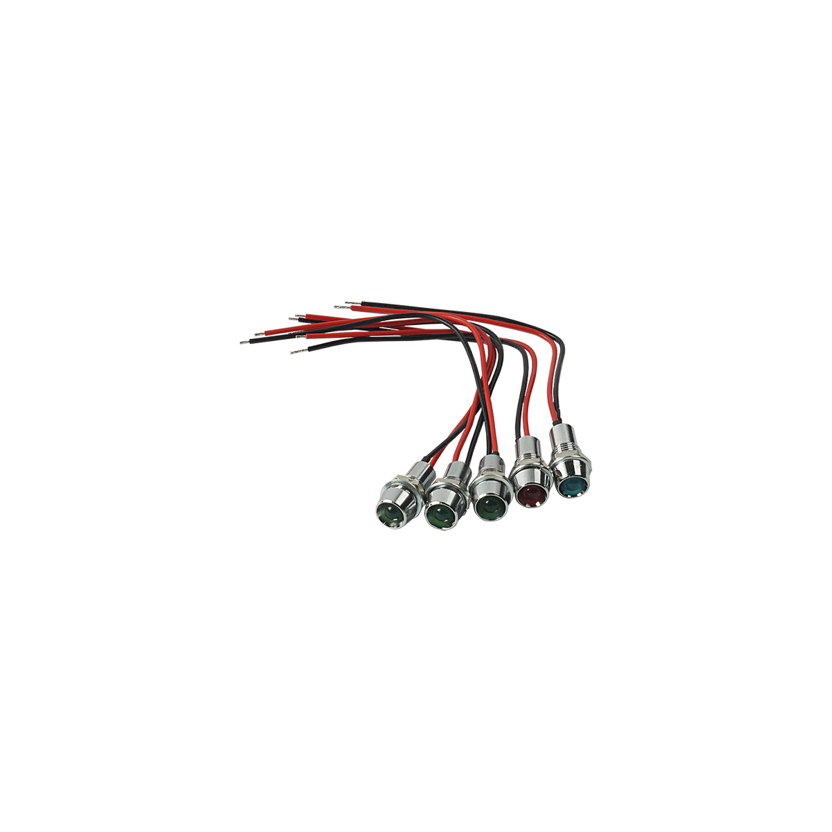 MotoTown 5-Piece 6 mm LED Indicator Light Kit - Red/Green/Blue, 10 cm Leads for 2004+ XL OE Meter & Indicator