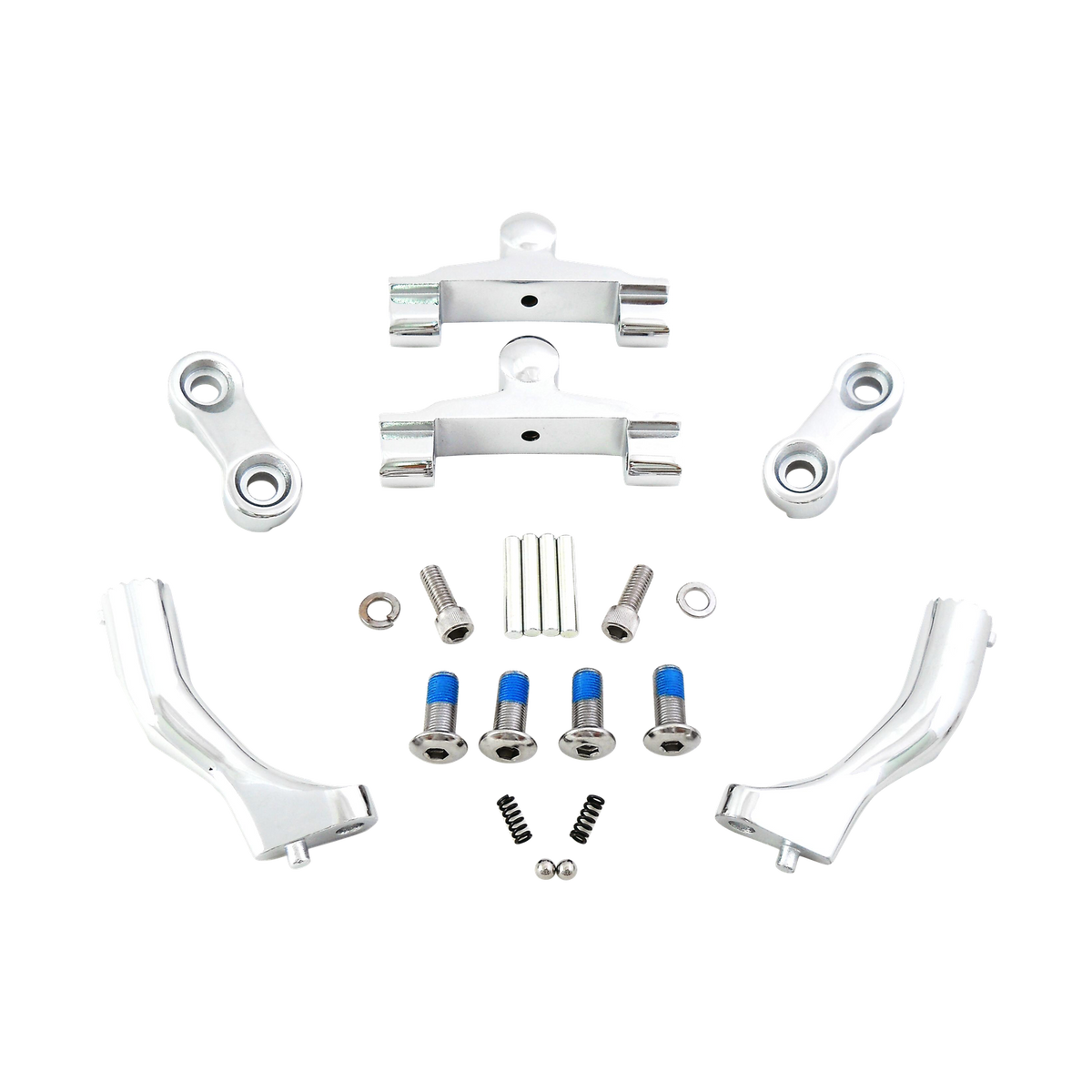 MotoTown Adjustable Floorboard Mount Kit - Chrome
