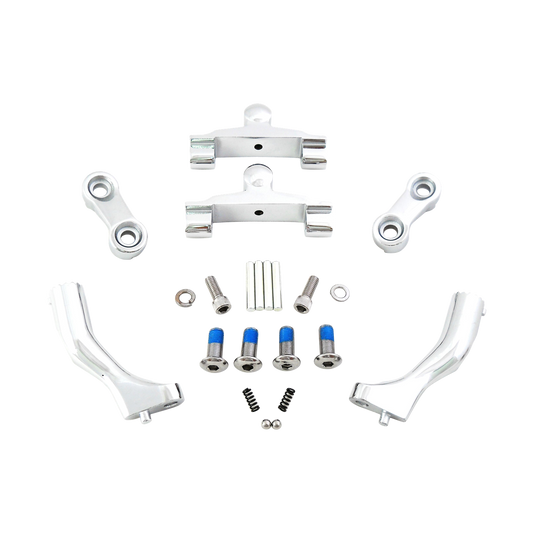MotoTown Adjustable Floorboard Mount Kit - Chrome