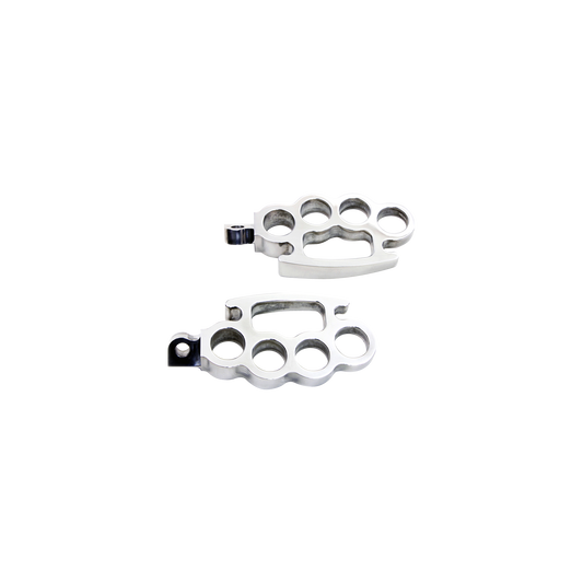 MotoTown Footpeg Set, Knuckle, Male Mount, Chrome