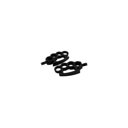 MotoTown Knuckle Male-Mount Aluminum Footpeg Pair - Black
