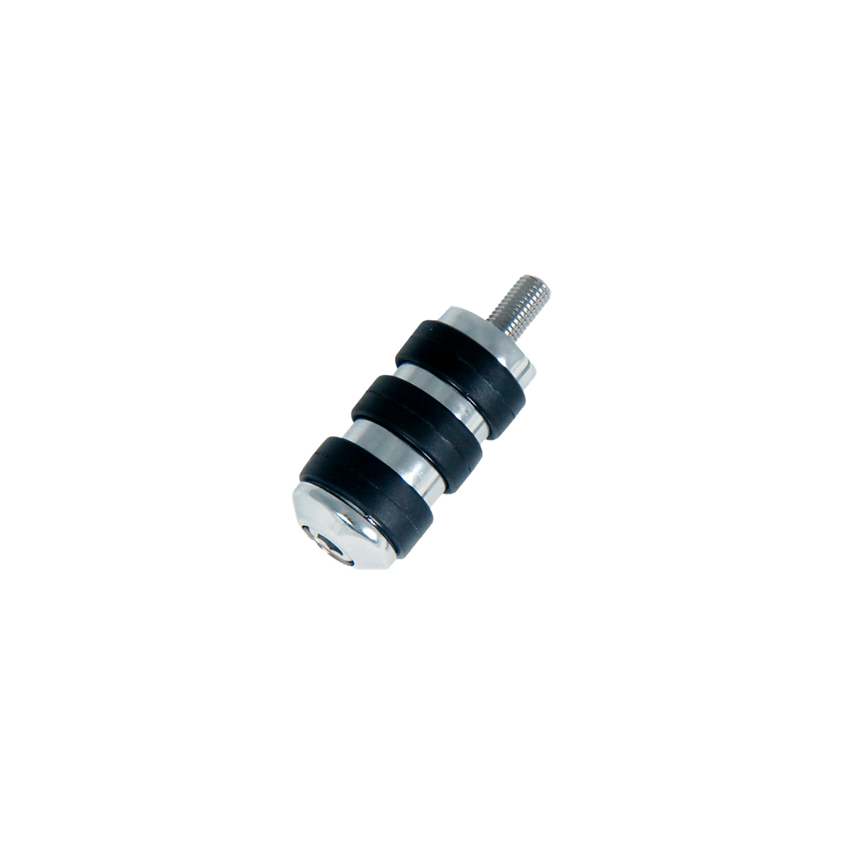 MotoTown Comfort 5/16-24 Shift / Brake Peg - Chrome / Black Rubber