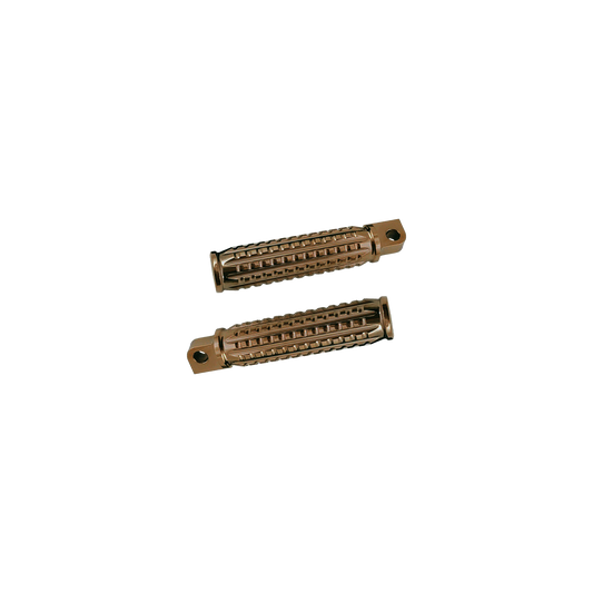 MotoTown Grained Passenger Billet-Aluminum Footpeg Pair - Gold