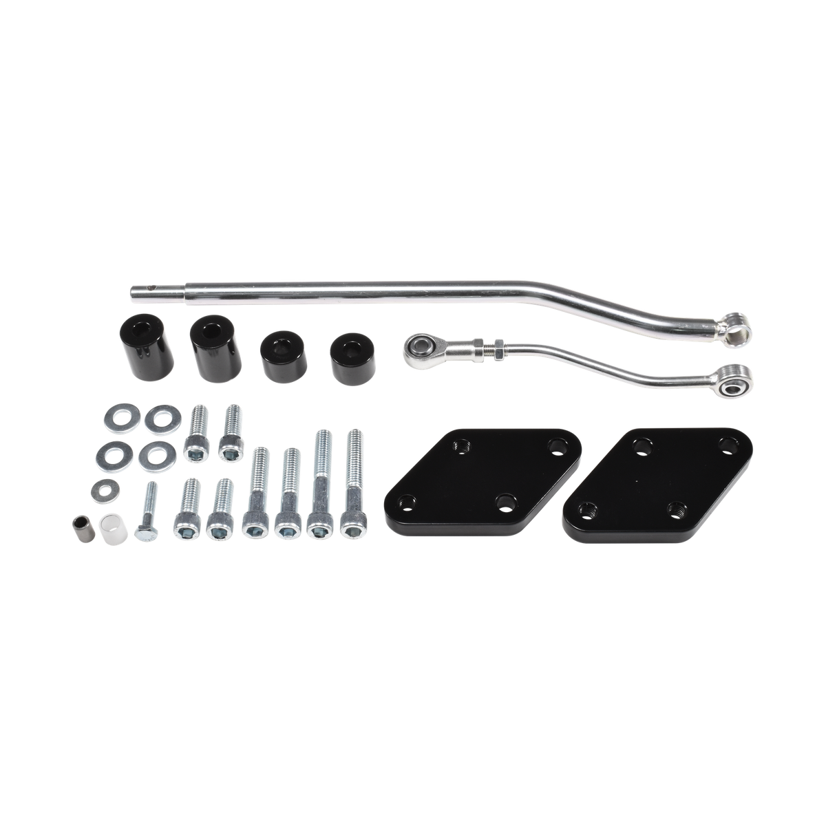 MotoTown 2 in. Reduced-Reach Forward Control Kit - Black / Silver for 2014-2021 Sportster XL