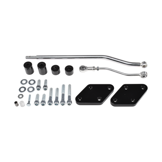 MotoTown 2 in. Reduced-Reach Forward Control Kit - Black / Silver for 2014-2021 Sportster XL