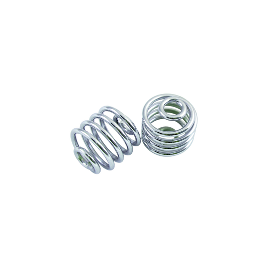 MotoTown 2 in. Cylindrical Steel Solo Seat Spring Pair - Chrome