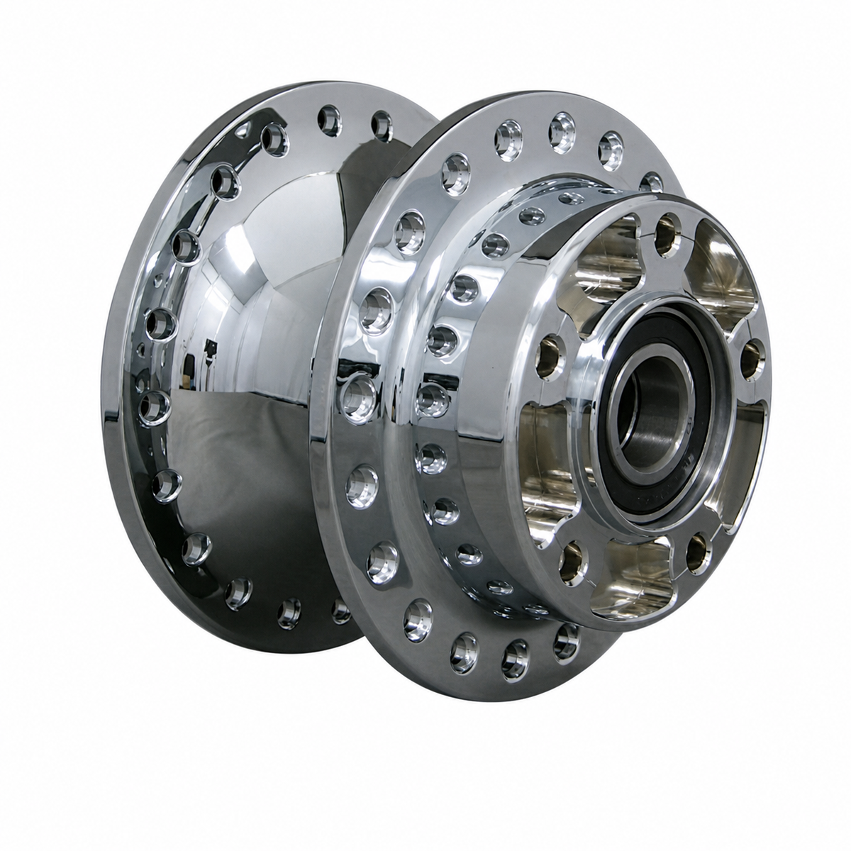 MotoTown 40-hole chrome wide front wheel hub