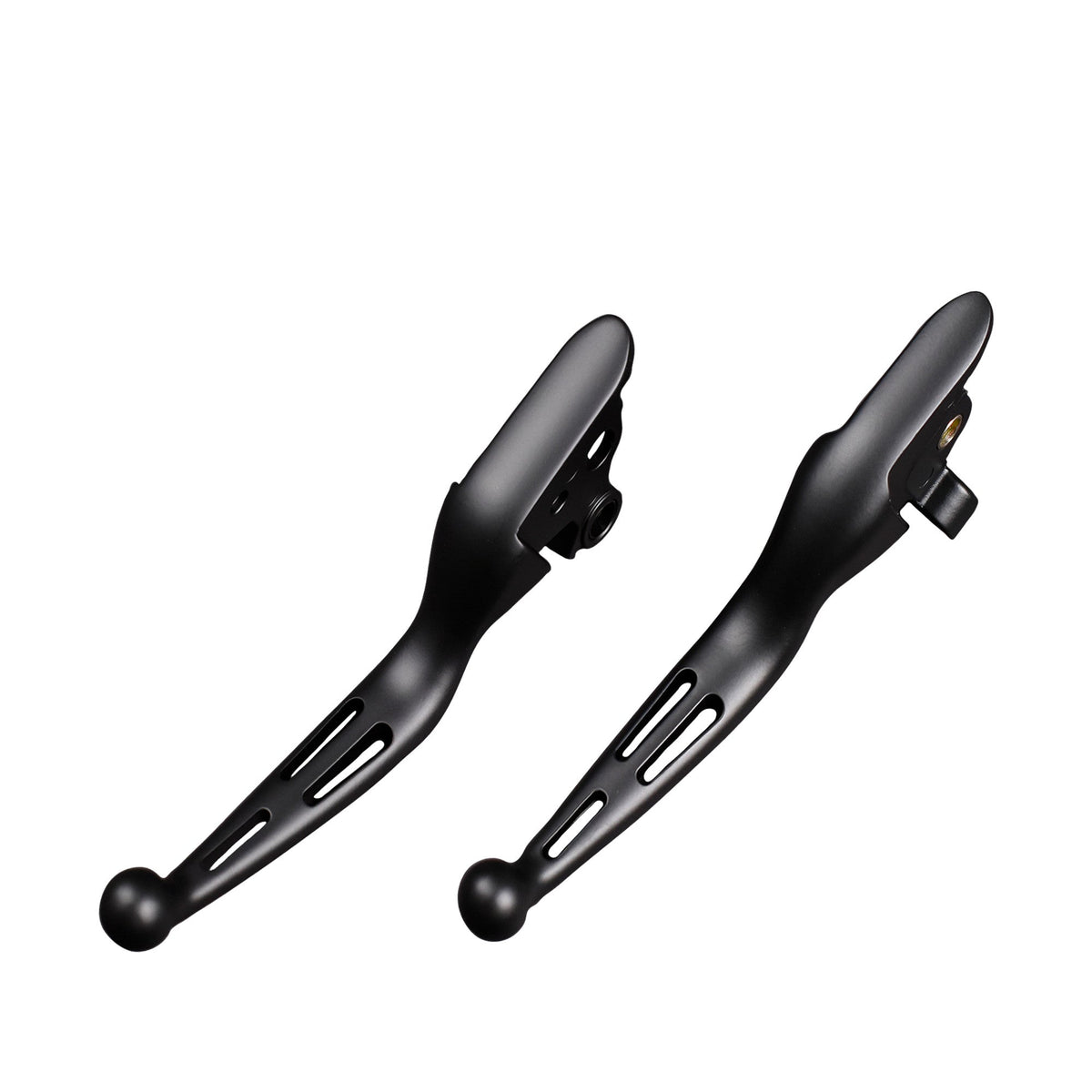 MotoTown matte black slotted brake and clutch lever set