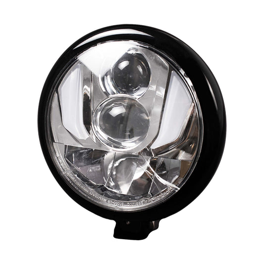 MotoTown black bottom-mount 5-3/4 inch LED headlight assembly
