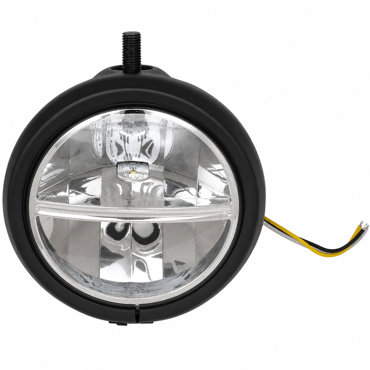MotoTown black top-mount 5-3/4 inch LED headlight assembly