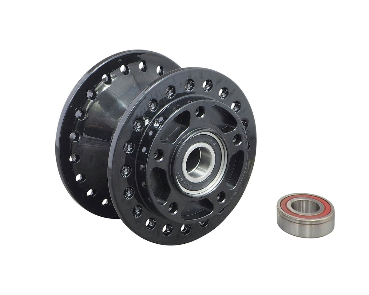 MotoTown 40孔窄版前輪轂外殼，25 mm，單碟－黑色，適用指定 2008-2021 Sportster XL