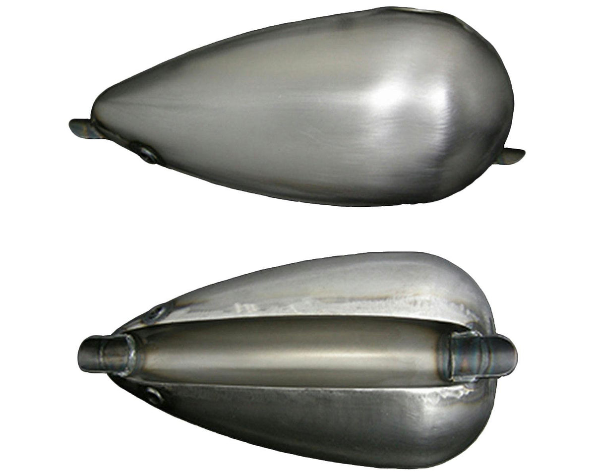 Neofactory 001740 unpainted narrow Mustang tank, right-screw cap / 60 mm tunnel depth - side and underside views