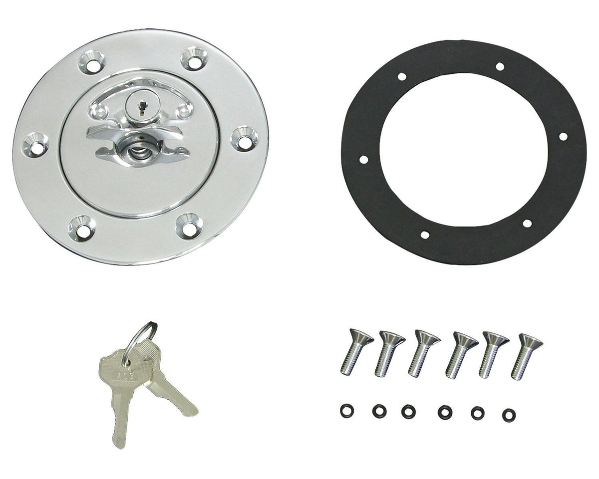 Neofactory 003340 locking aircraft-style gas cap kit, cap assembly, gasket, six bolts, six O-rings and two keys