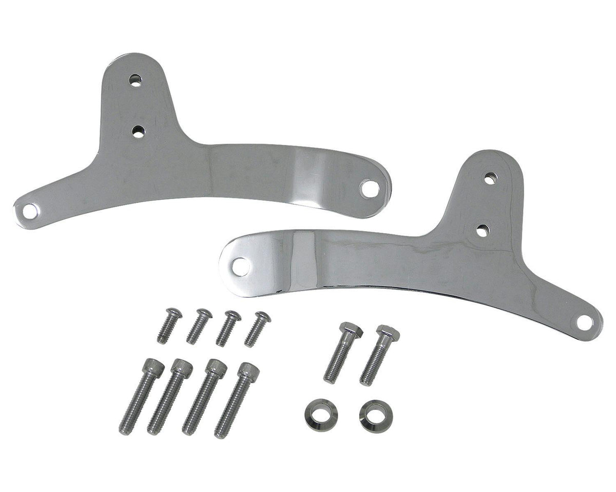 Neofactory chrome sissy bar side plates, 1979–1993 XL, MPN 006004 / 左右側板一組