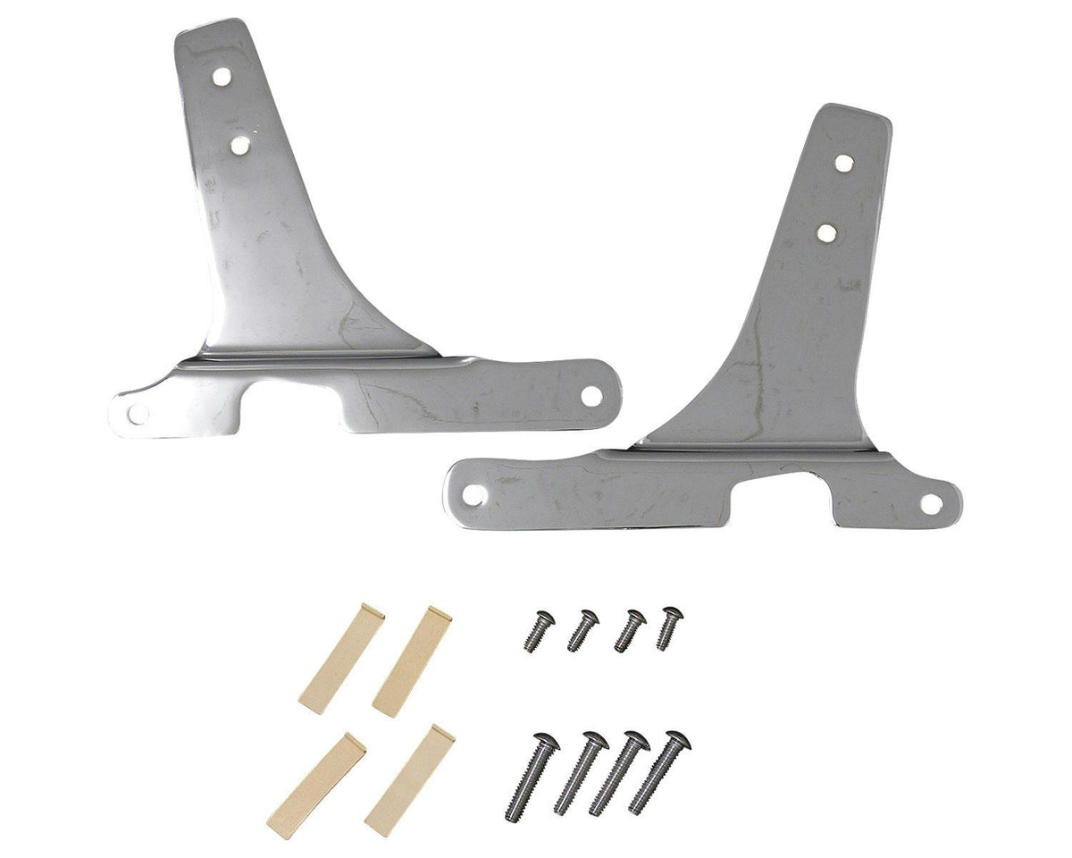 Neofactory chrome sissy bar side plates, 1994–2003 XL, MPN 006005 / 左右側板一組
