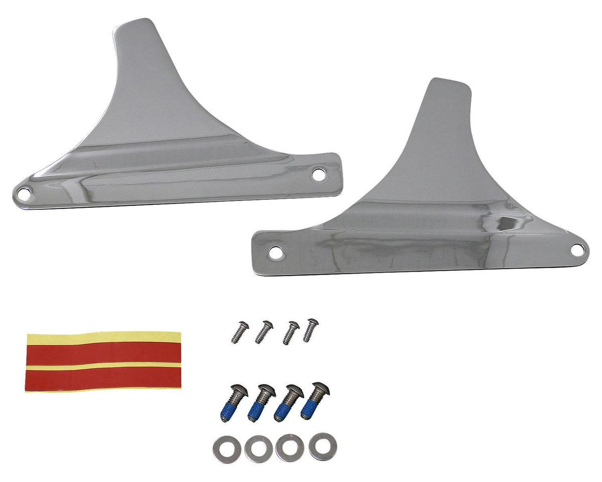 Neofactory chrome sissy bar side plates, 2000–2017 Softail / selected models, MPN 006008 / 左右側板一組